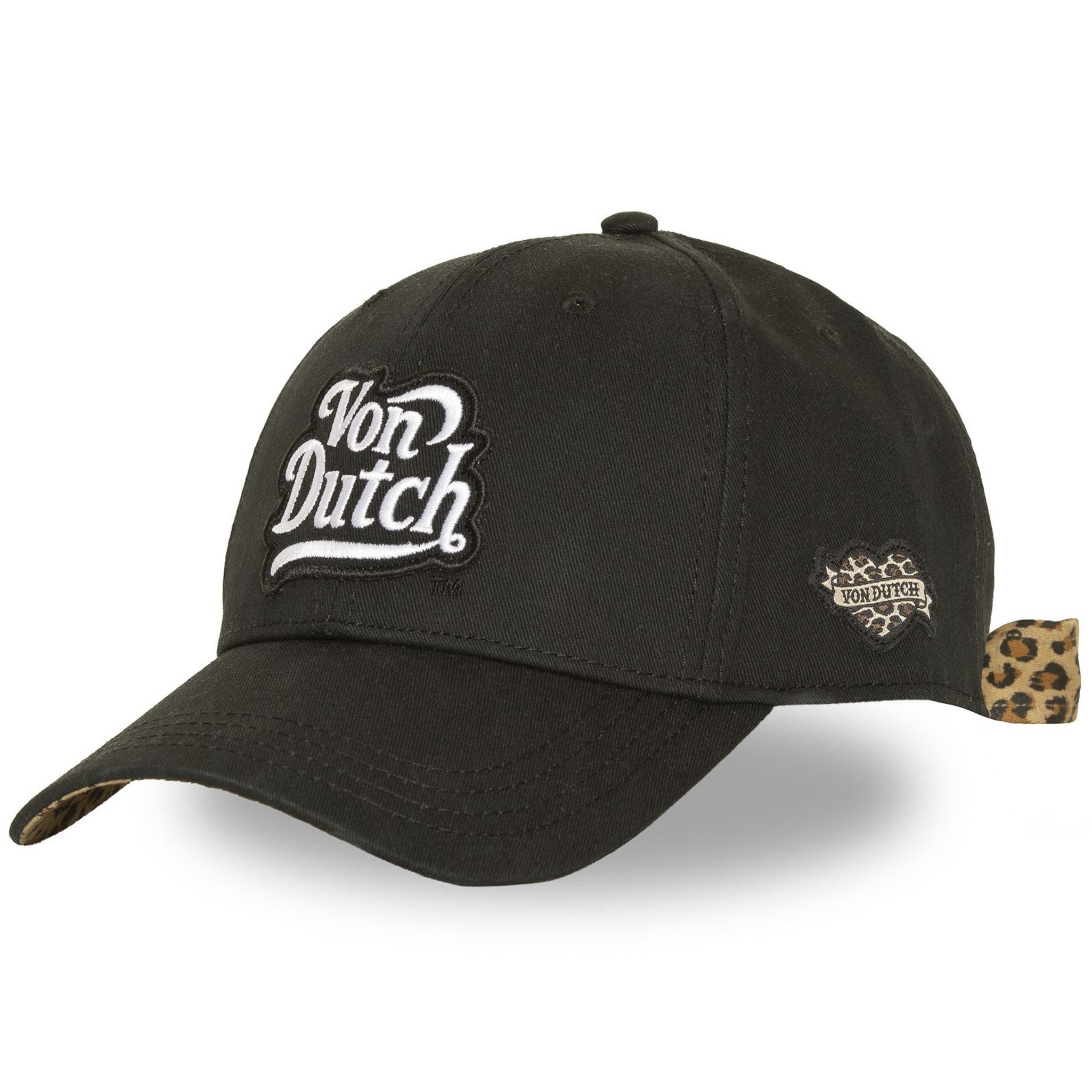 Von Dutch Baseball Cap Von Dutch Originals Trucker Cap - VD PATCH Leopard Strapback Black/Leo (Basecap, Basecap) extra langer Strapback um als Schleife genutzt zu werden