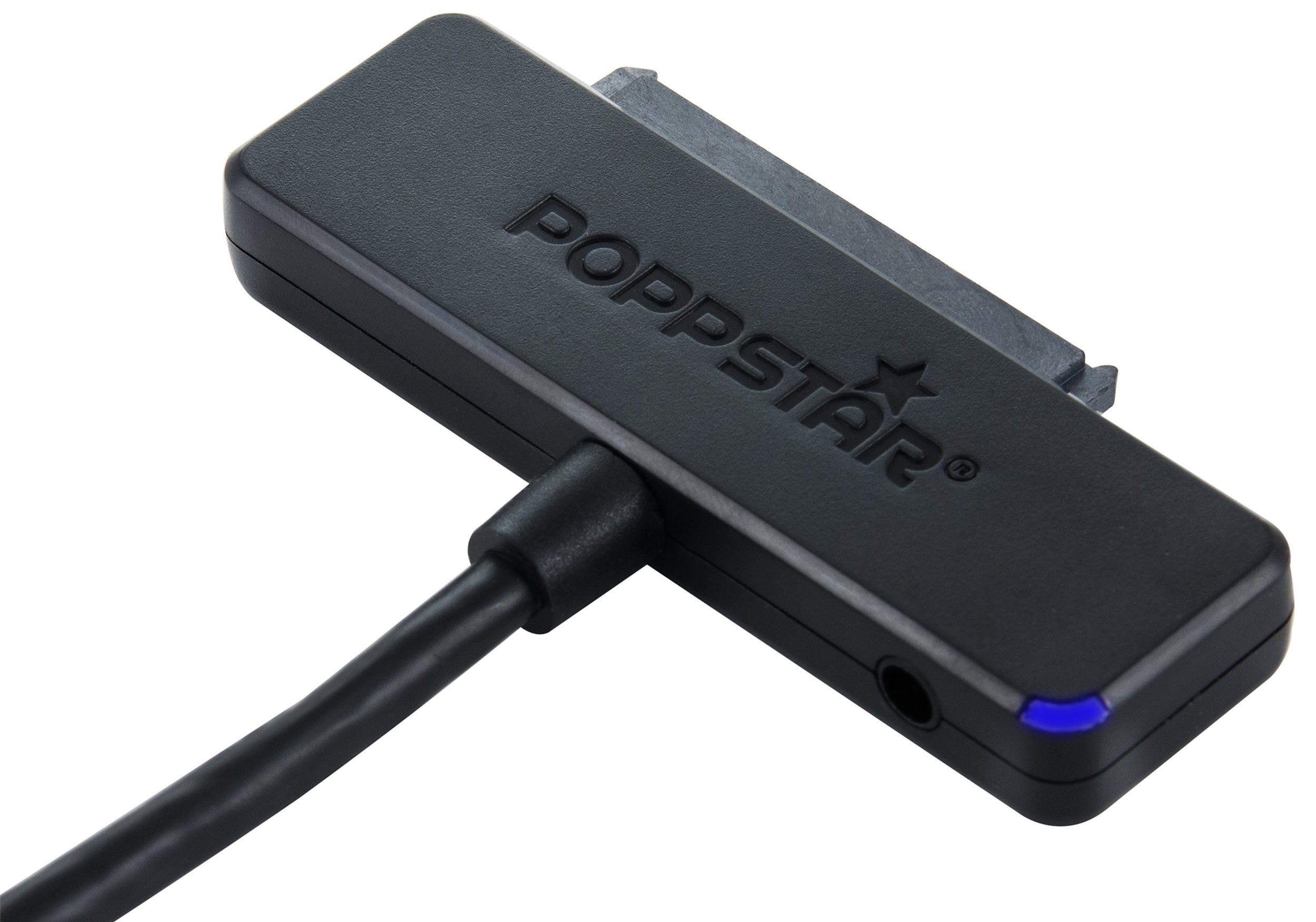 Poppstar Anschlusskabel für externe Festplatten USB-Adapter S-ATA zu USB-C, USB 3.1 Typ C Festplattenadapter SATA SSD 2,5/3,5" (ohne Netzteil)