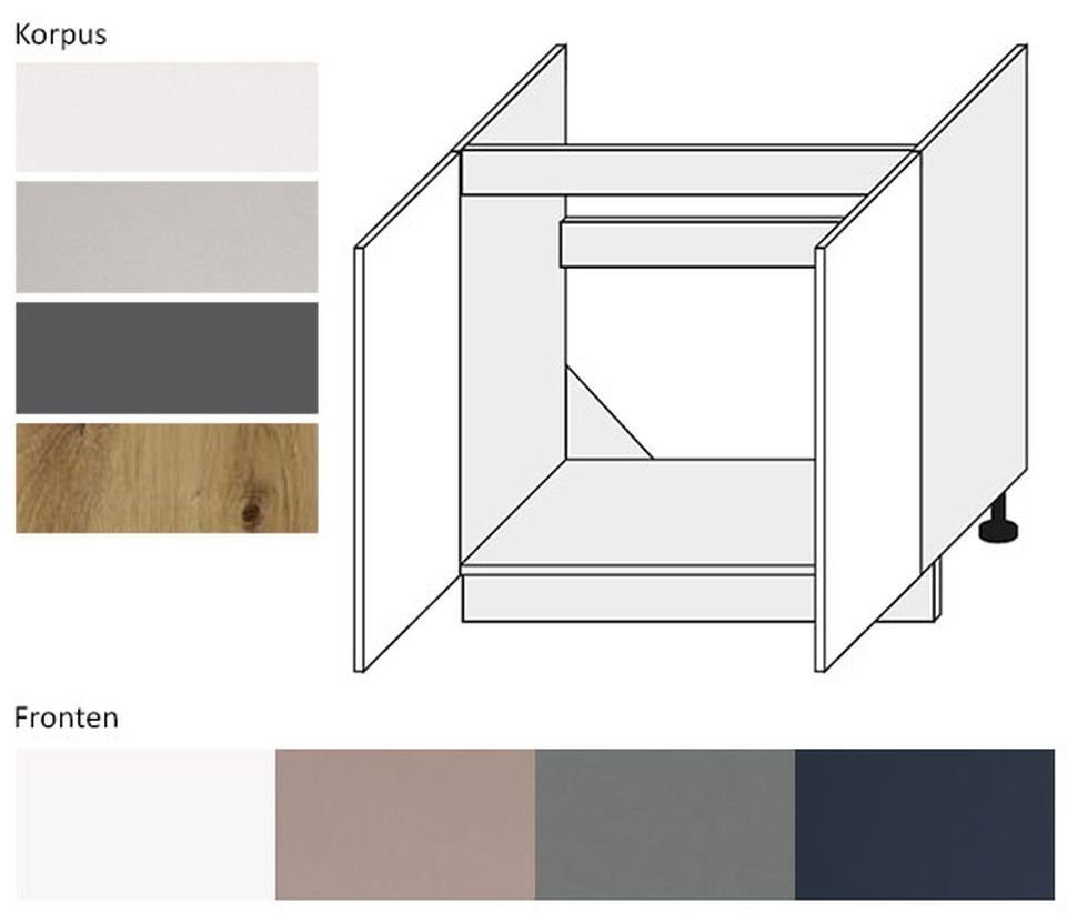 Feldmann-Wohnen Spülenunterschrank Bonn B/T/H: 80 cm / 50 cm / 82 cm