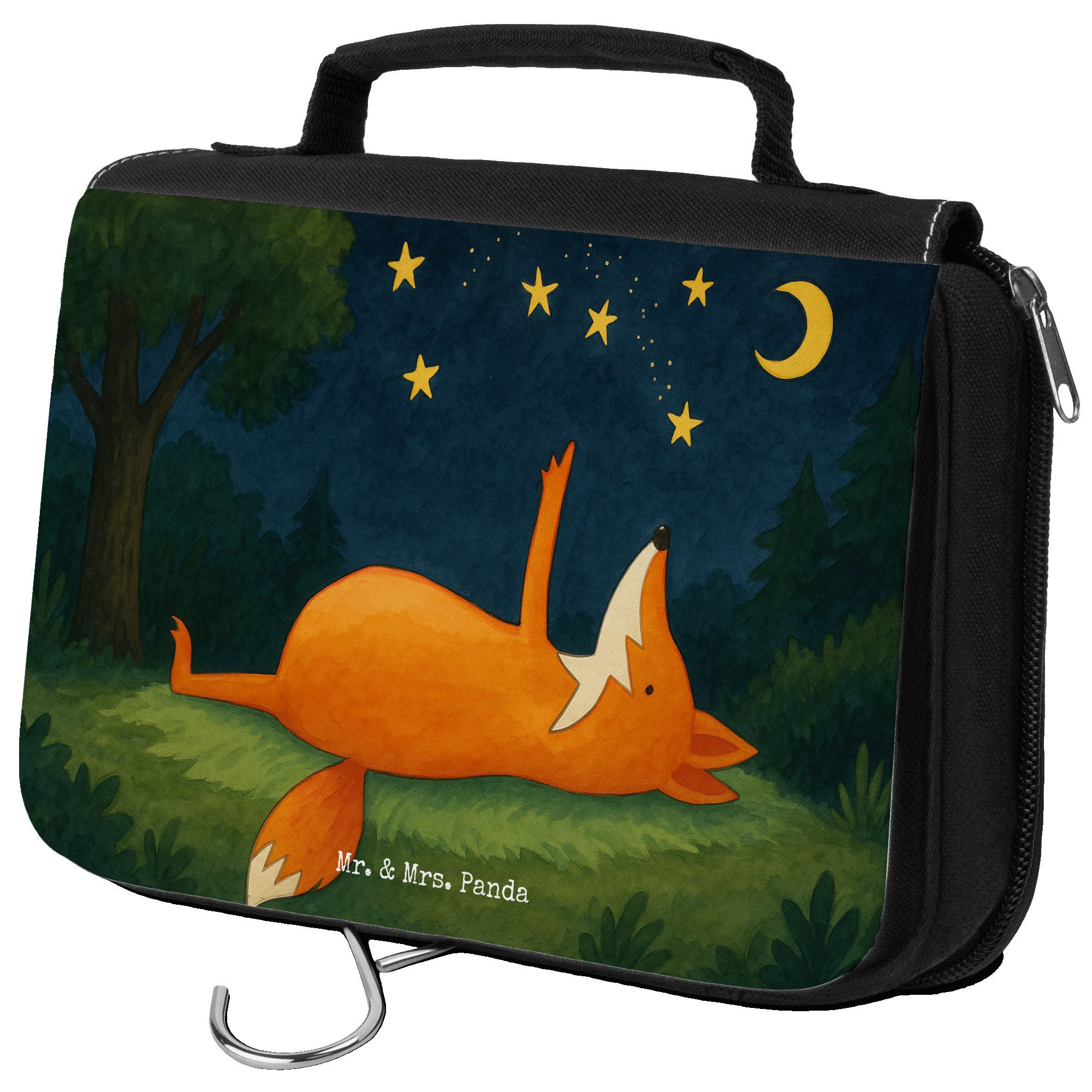 Kulturbeutel Fuchs Sterne Design, Kulturtasche, Weiß, Reisebeutel, Nachts, Kosmeti
