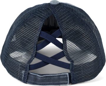 styleBREAKER Baseball Cap (1-St) Ponytail Baseball Cap Used Look mit Mesh Einsatz