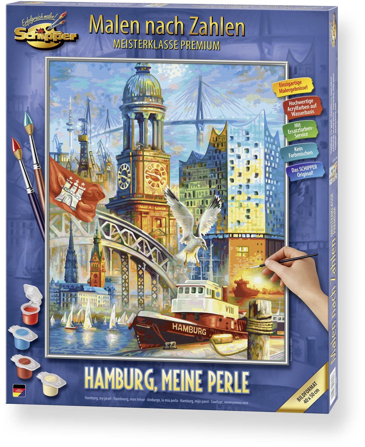 Schipper Malen nach Zahlen Malen nach Zahlen Master Class 40x50cm Hamburg, meine Perle 609130891
