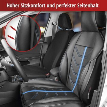 WALSER Autositzauflage sportliche Universal Auto Kunstleder Sitzauflage Kimi blau