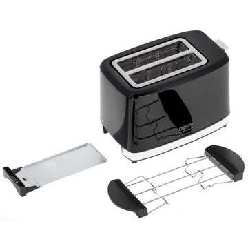 Camry Toaster CR 3218 2-Scheiben-Toaster, Brötchenaufsatz, Auftaufunktion, Aufwärmfunktion, 6 Bräunungsstufen