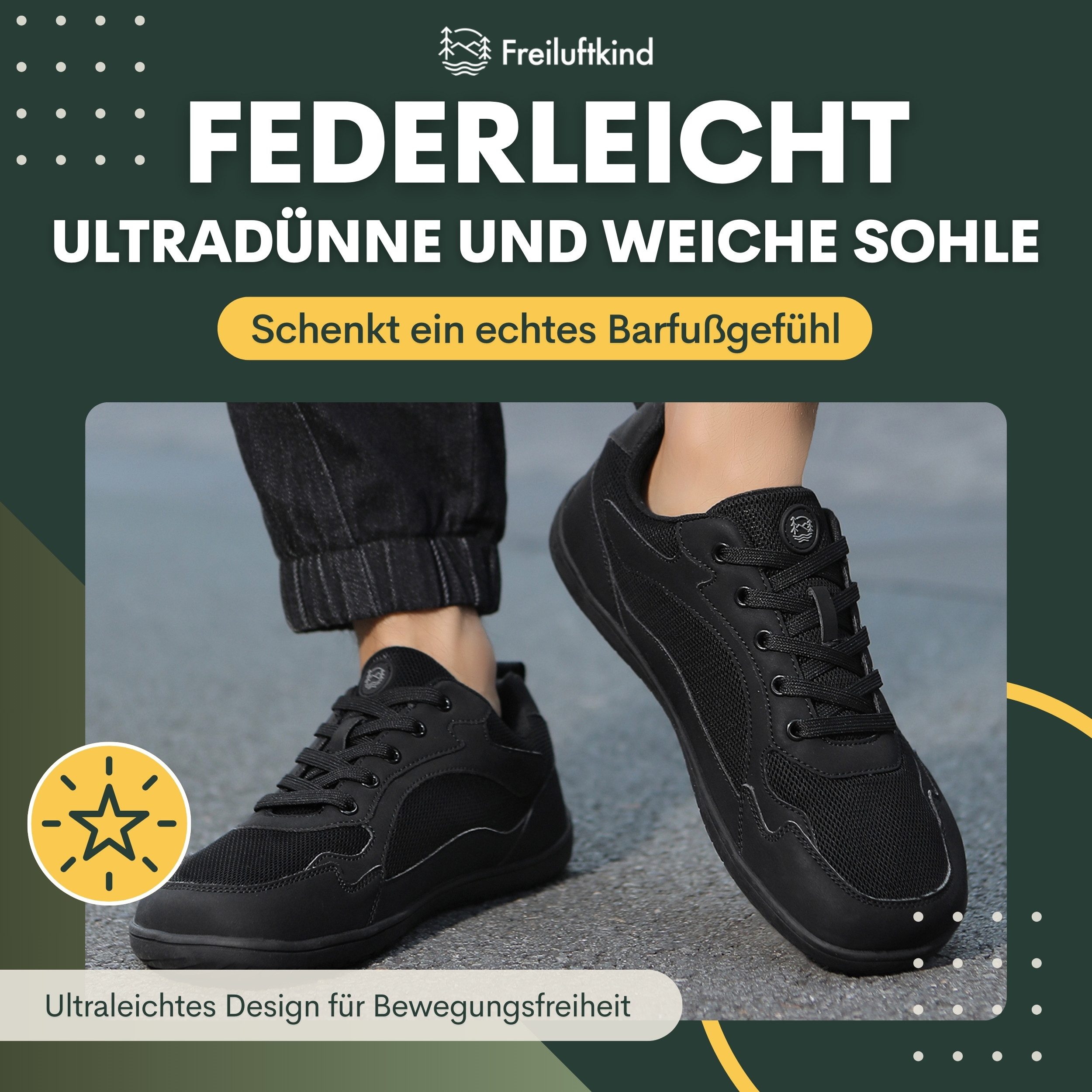 Freiluftkind Everest Sneaker – Der perfekte Schuh für dein Abenteuer Sneaker Dünne Sohle, Breite Zehenbox, Nullabsatz, Flexibel