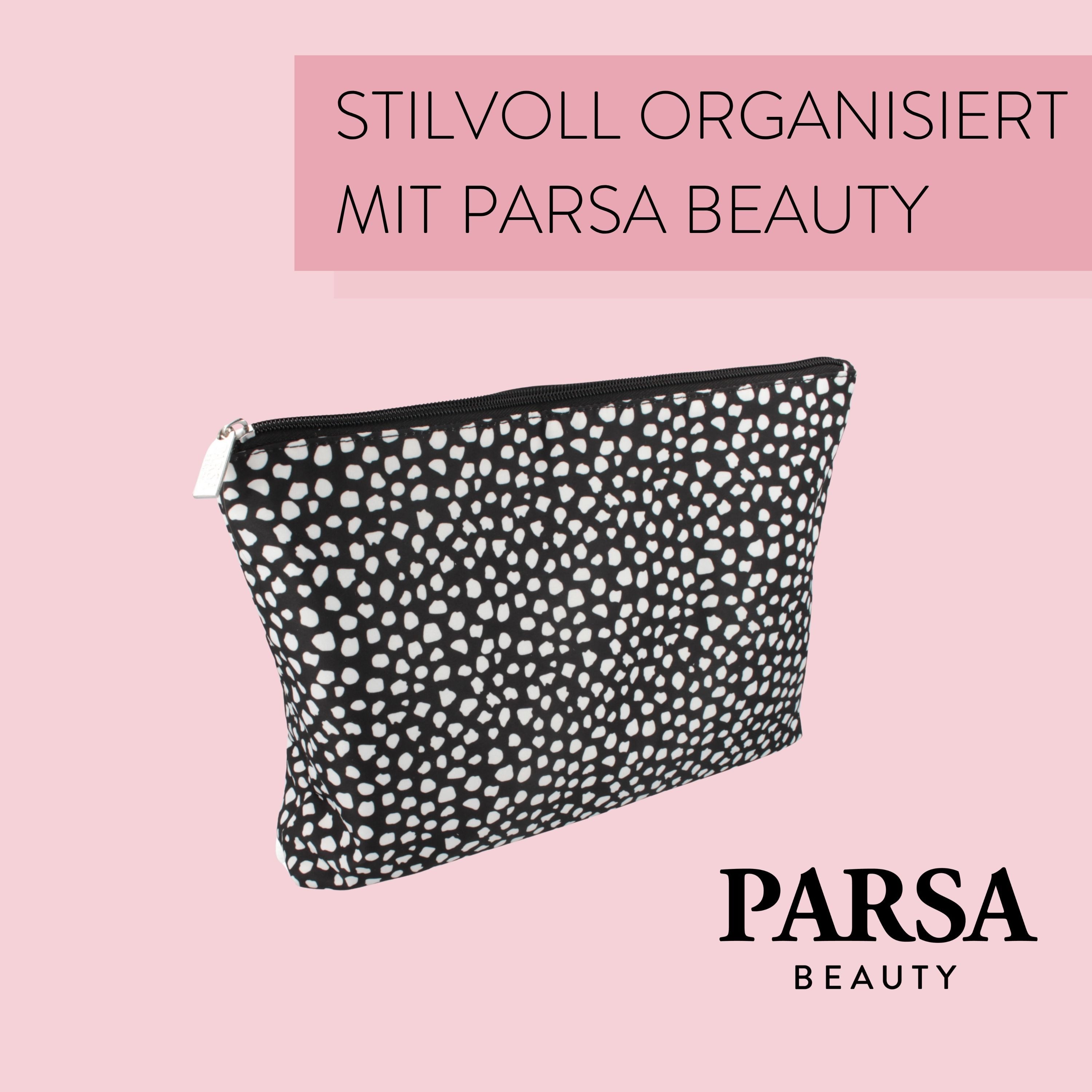PARSA Beauty Kosmetiktasche PARSA Beauty ESSENTIAL Kulturtasche schwarz wei günstig online kaufen
