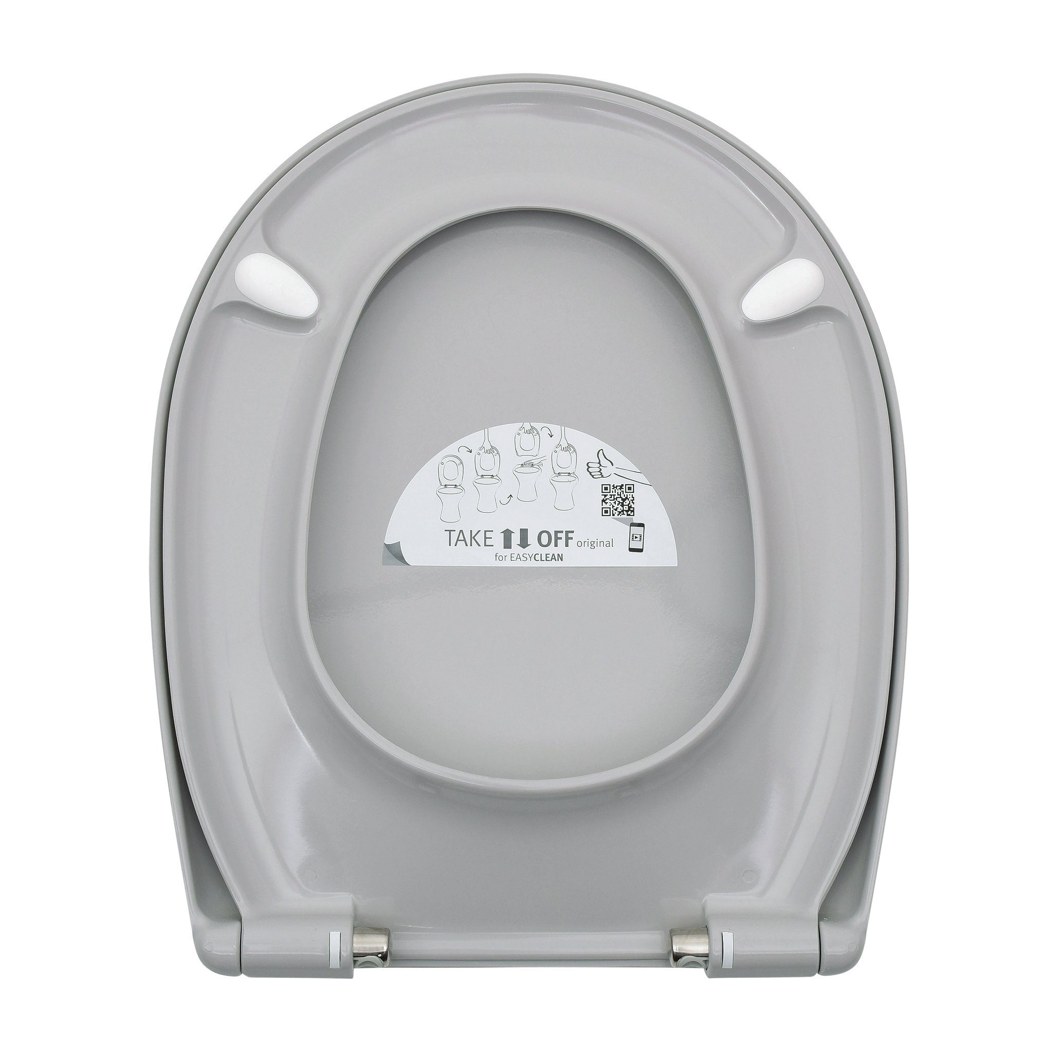 LUVETT WC-Sitz C100 mit Absenkautomatik, Duroplast Antibakteriell, Universelle O-Form (Komplett-Set, Inklusive 3 Befestigungsarten), mit Original SoftClose® Absenkautomatik, Duroplast