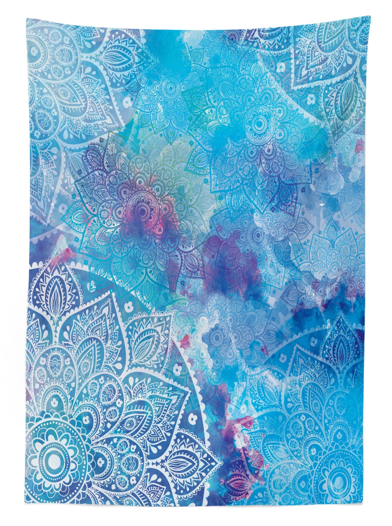 Abakuhaus Tischdecke Mandala Aquarell Floral Farbfest Für Bereich Farben, Waschbar asiatischen Klare den geeignet Außen
