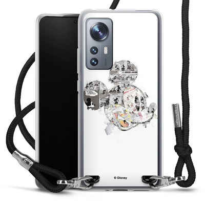 DeinDesign Handyhülle Mickey Mouse Offizielles Lizenzprodukt Disney Mickey Mouse - Collage, Xiaomi 12 5G Handykette Hülle mit Band Case zum Umhängen