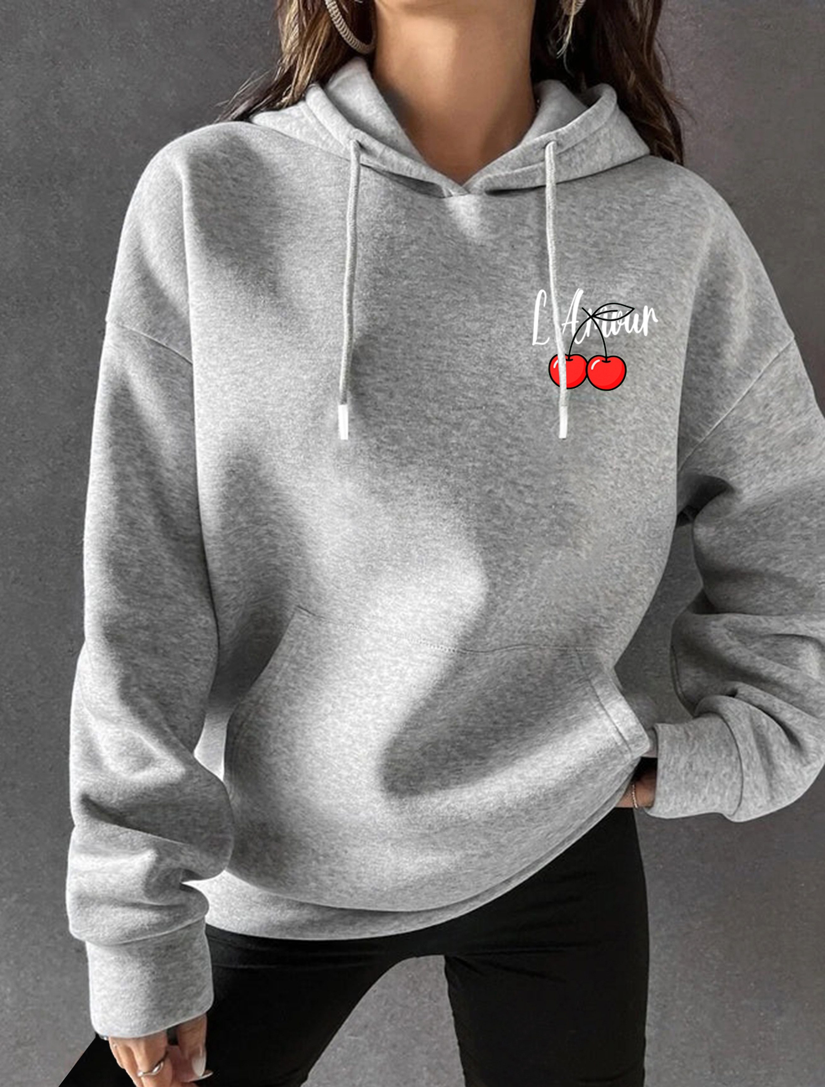 RMK Kapuzenpullover Damen Pullover L'Amour Winter Hoodie Hoody Oversized Sw günstig online kaufen