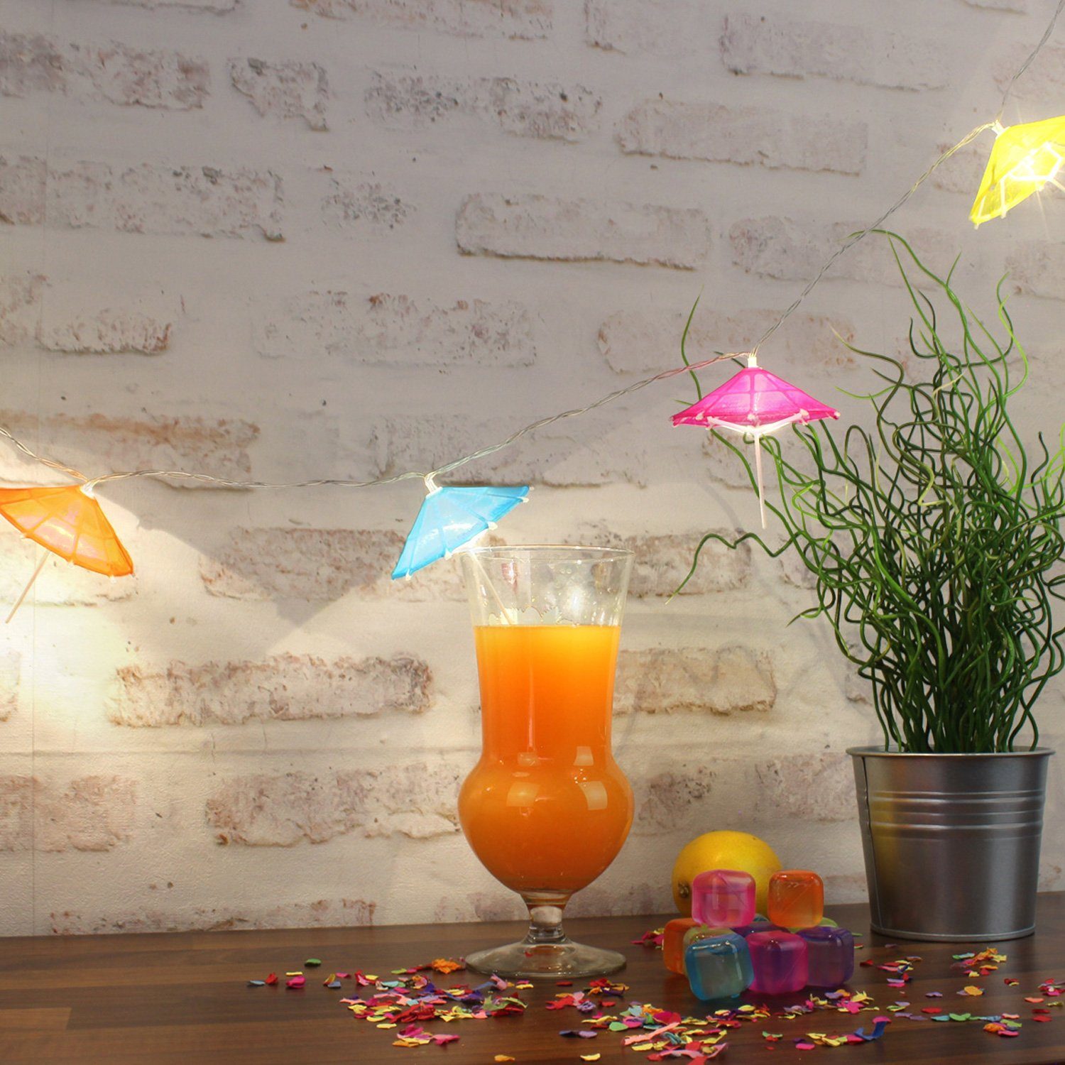 MARELIDA LED-Lichterkette LED Lichterkette bunte Sonnenschirmchen günstig online kaufen
