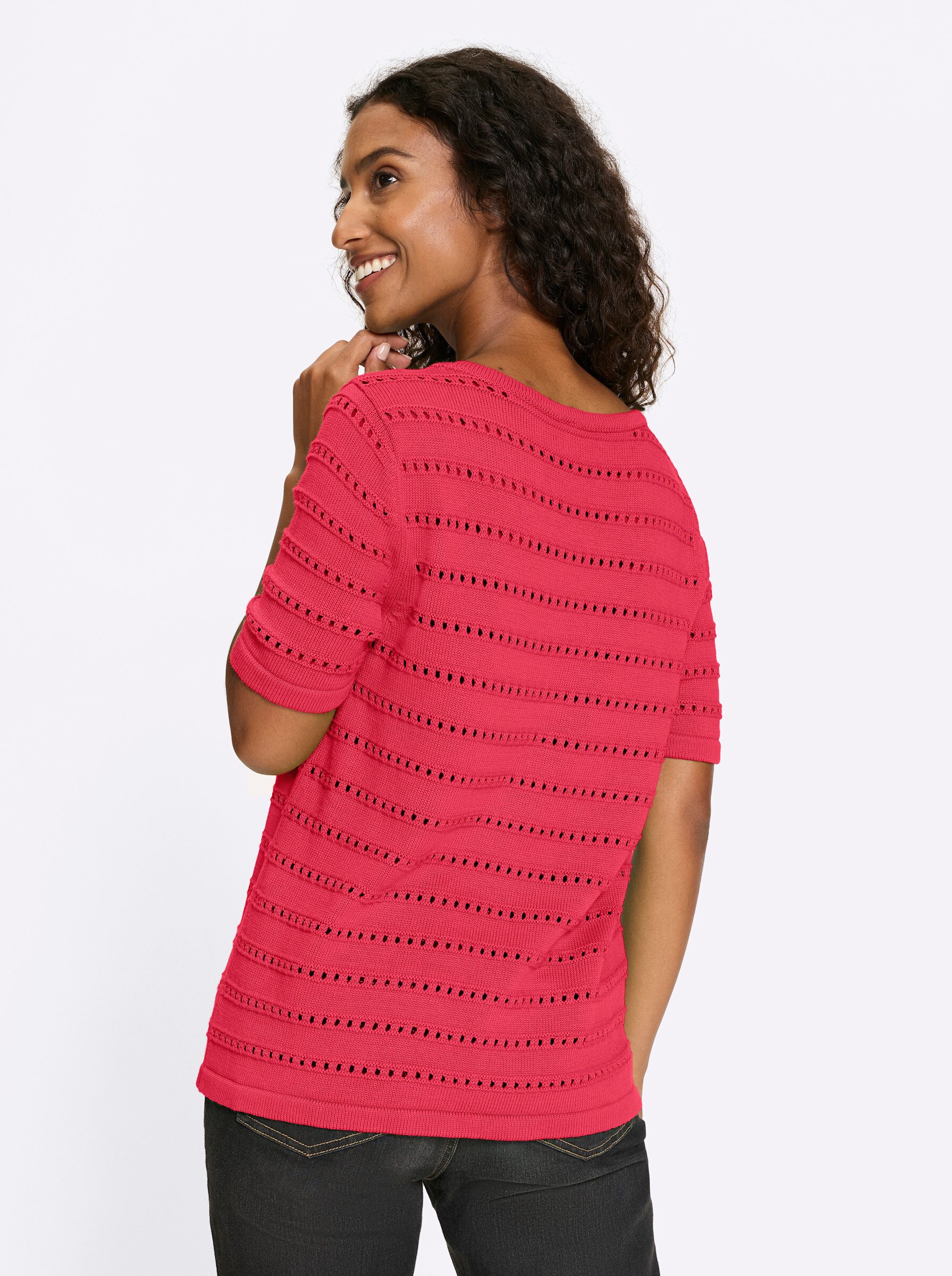 heine Strickpullover Ajour-Pullover Kurzarm Ajour günstig online kaufen