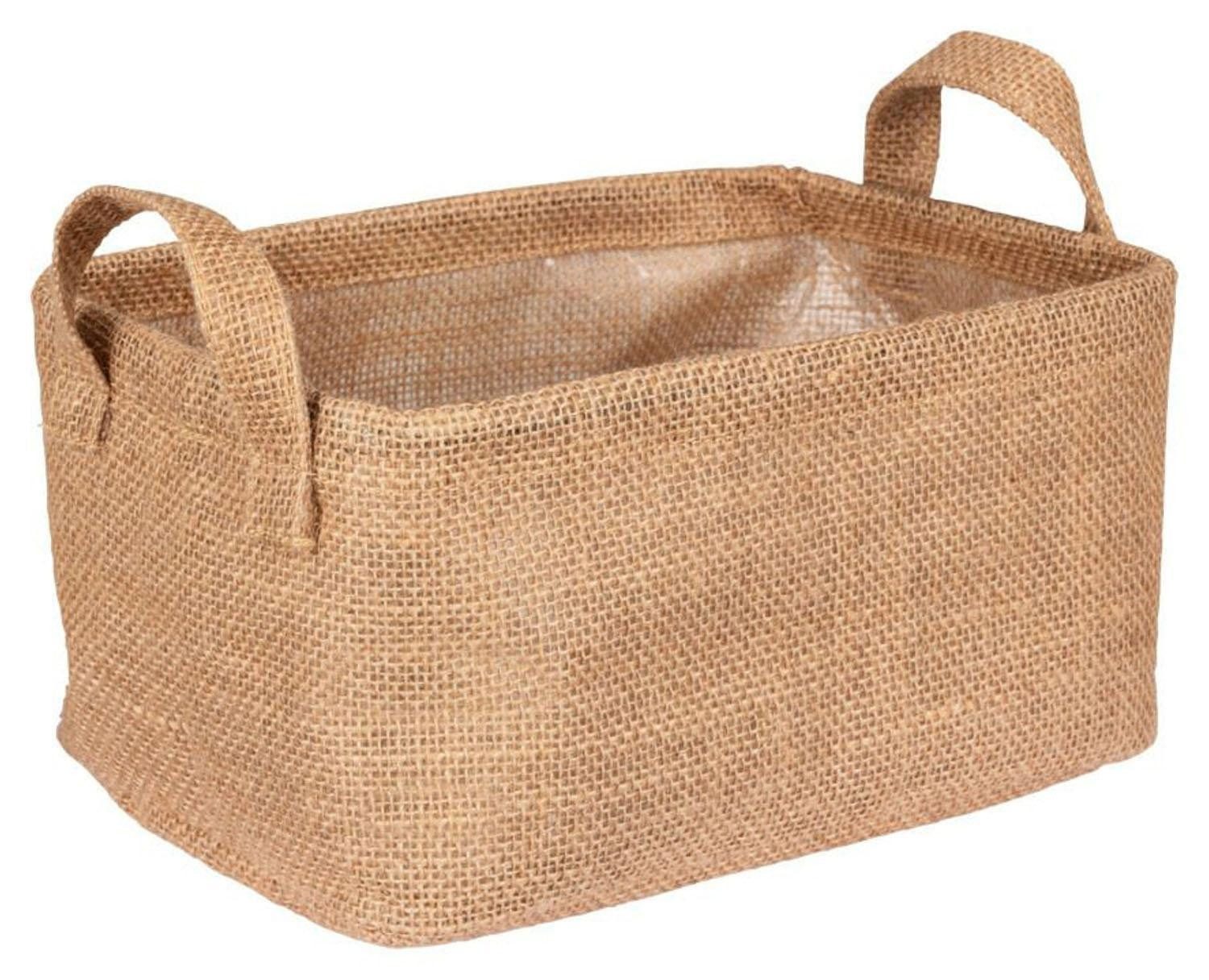 WENKO Aufbewahrungskorb JUNA, 24 x 17 cm, Braun, Jute, Polyethylen, (1 St), mit Griffen