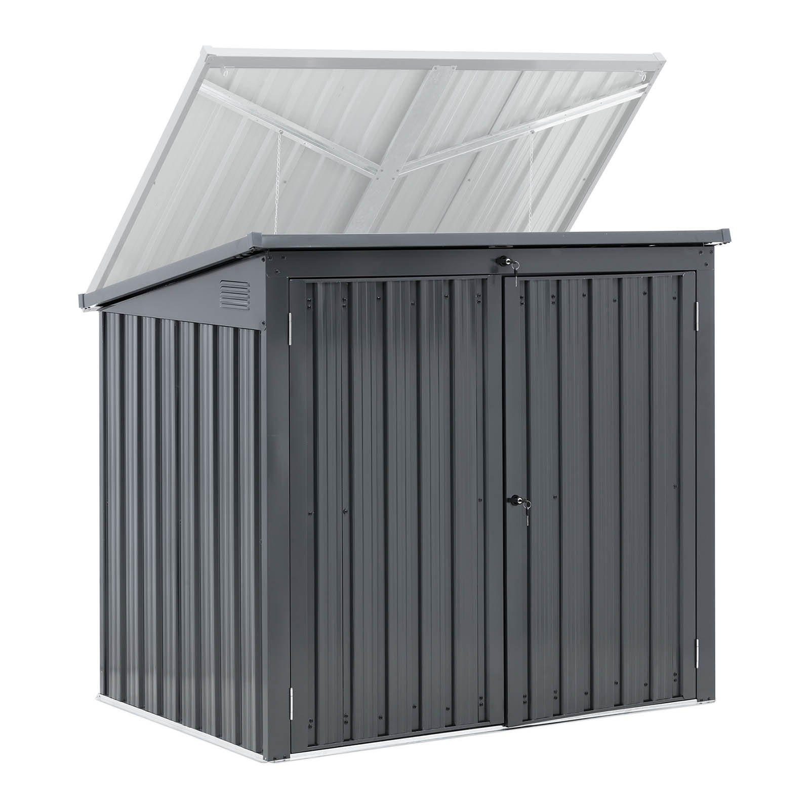 Uniprodo Gerätehaus Metall-Mülltonnenbox Mülltonnenverkleidung für Tonnen 90x289 BxT: (240 cm L), 2
