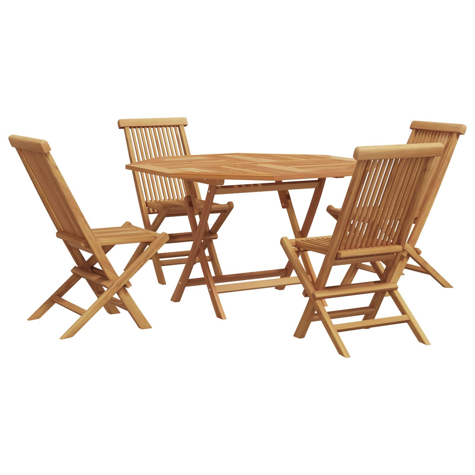 vidaXL Gartenlounge-Set Garten Essgruppe 5 pcs Braun Massivholz