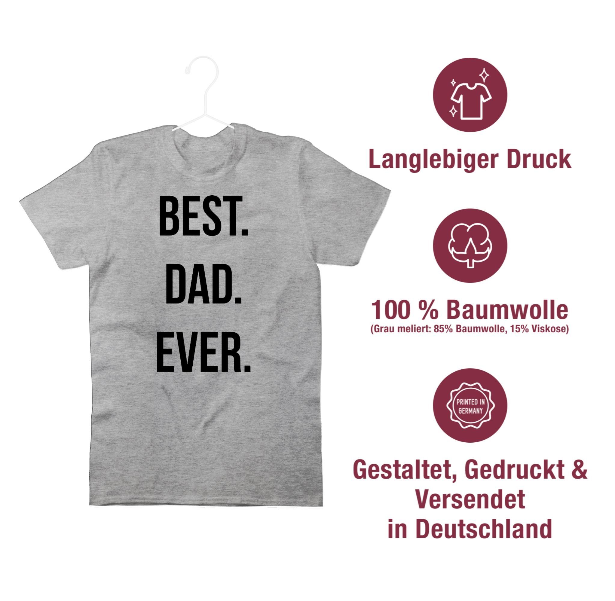 T-Shirt für Best Grau meliert 1 Dad Shirtracer Geschenk Ever Papa Vatertag