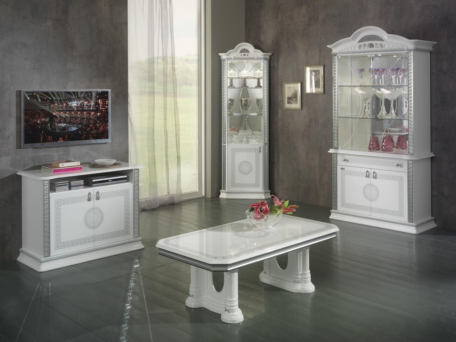 Xlmoebel Anrichte Esszimmer Komplettset mit Tisch, Couchtisch und Vitrine, Made in Europa