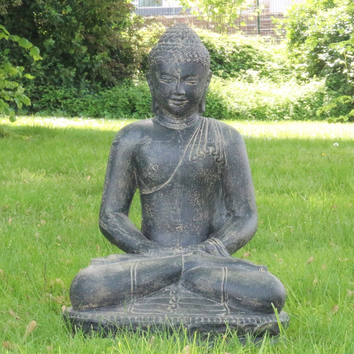 Oriental Galerie Dekofigur Buddha Figur sitzed Garten Steinfigur Meditation 60 cm (1 St)