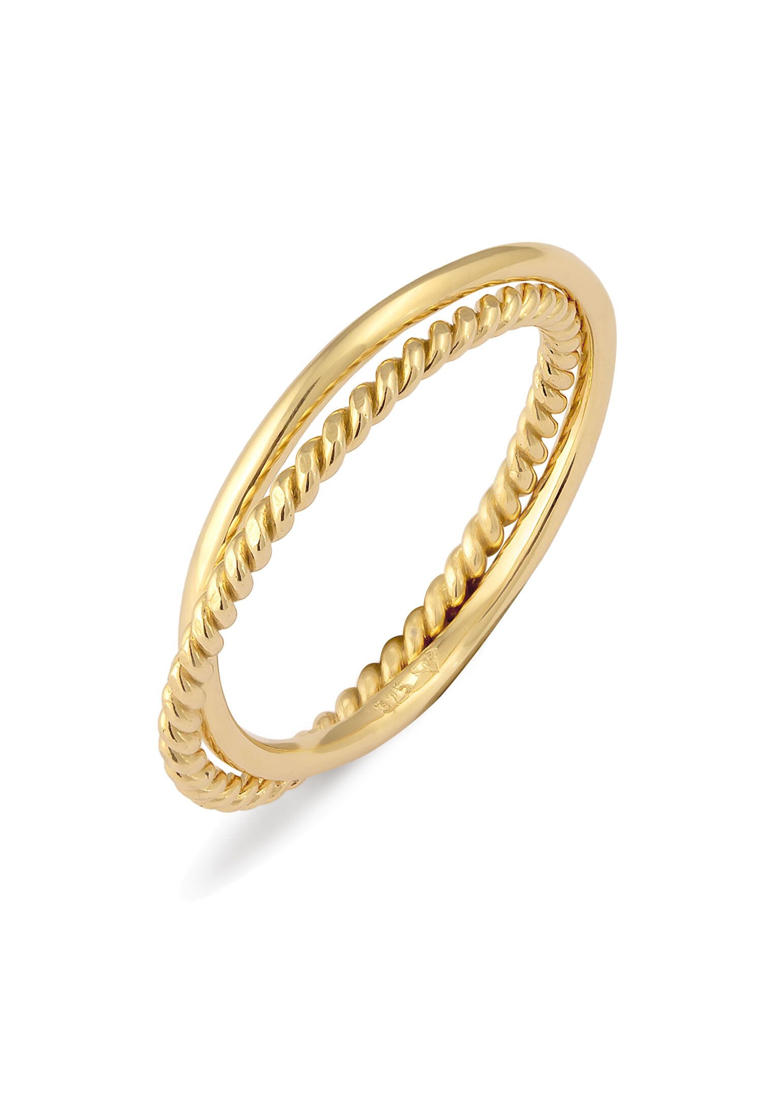Elli Premium Fingerring Wickelring Klassik Fein Gedreht 375 Gelbgold günstig online kaufen
