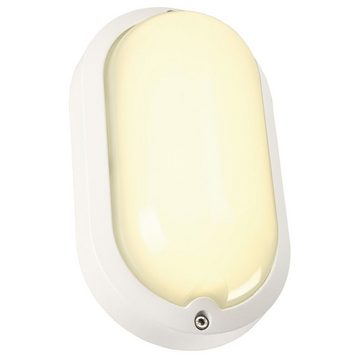 SLV LED Außen-Wandleuchte LED Wand- und Deckenleuchte Terang 2, Oval, IP44, weiß, keine Angabe, Leuchtmittel enthalten: Ja, fest verbaut, LED, warmweiss, Aussenlampe, Aussenwandleuchte, Outdoor-Leuchte