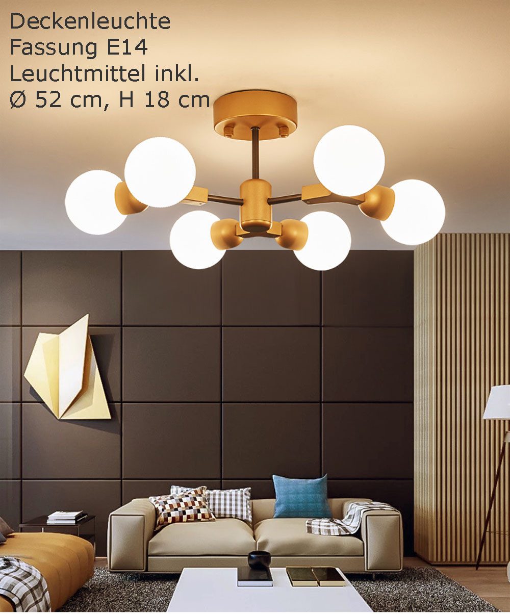 Eurohandisplay LED Deckenleuchte LED Deckenleuchte E14 Leuchtmittel inkl Li günstig online kaufen