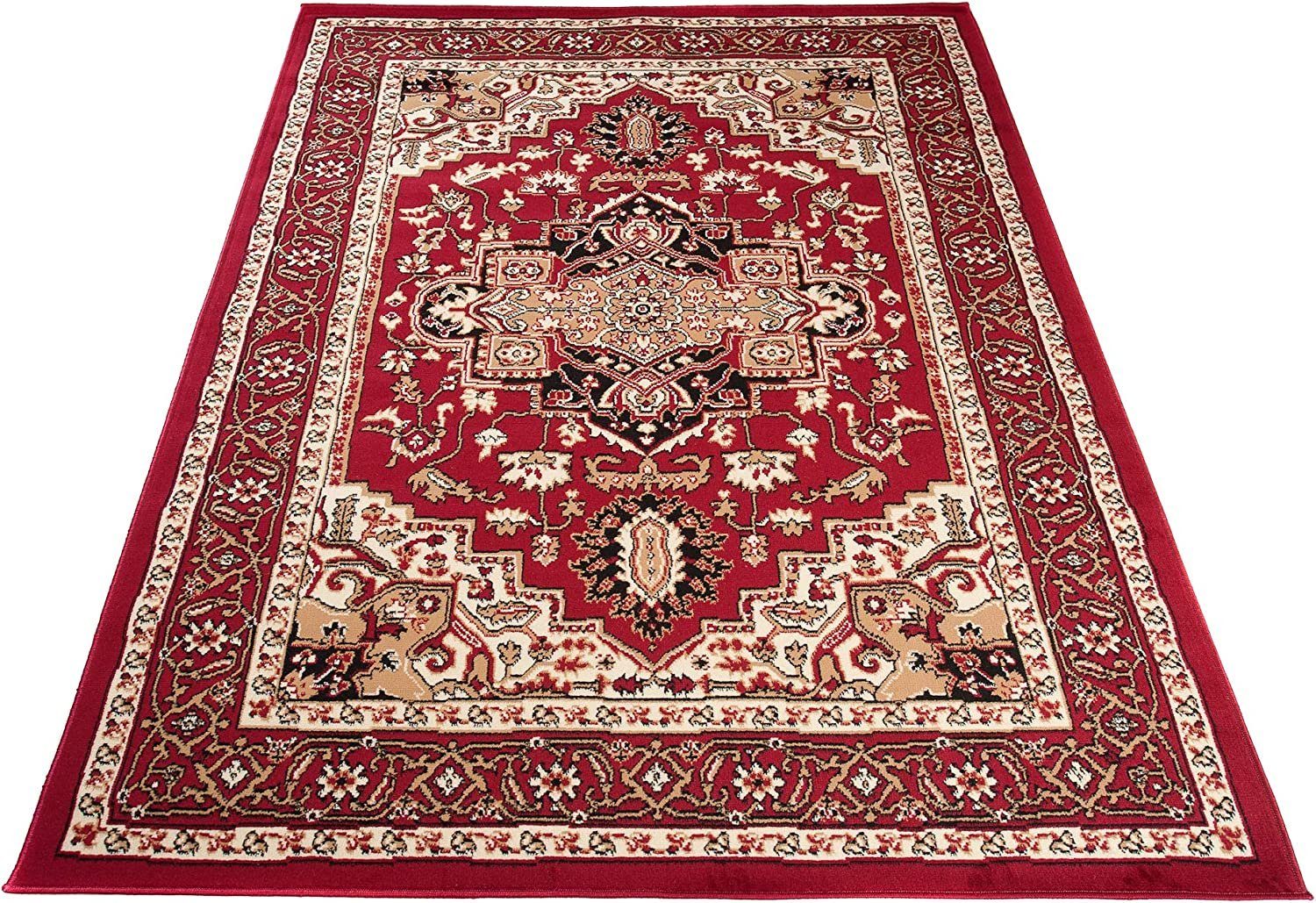 Mazovia Orientteppich DY-EUFRAT-Q011A-BLACK, 160x230, Orientalisch, Blumenmuster, Klassisch, Kurzflor, Gemustert