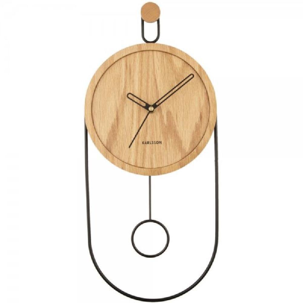 Karlsson Uhr Wanduhr Swing Pendulum Light Wood Veneer