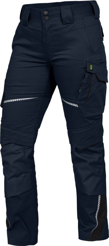 Leibwächter Arbeitshose Damen Flex-line Arbeitshose mit Reflektoren und femininer Passform (Ergonomische Passform mit Reflektoren, Funktionshose für Handwerk, Lager und Montage) Cargohose mit 290 g/m²
