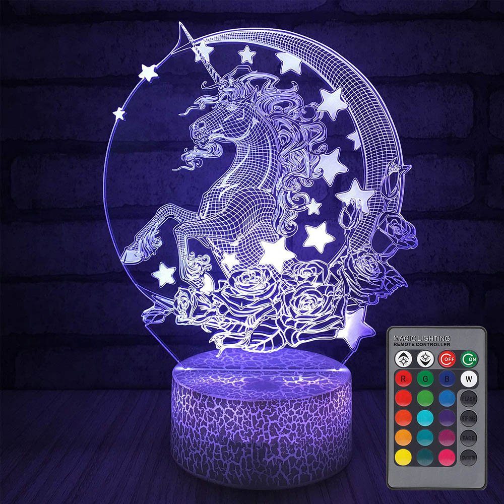 Rosnek LED Nachttischlampe LED 3D Einhorn günstig online kaufen