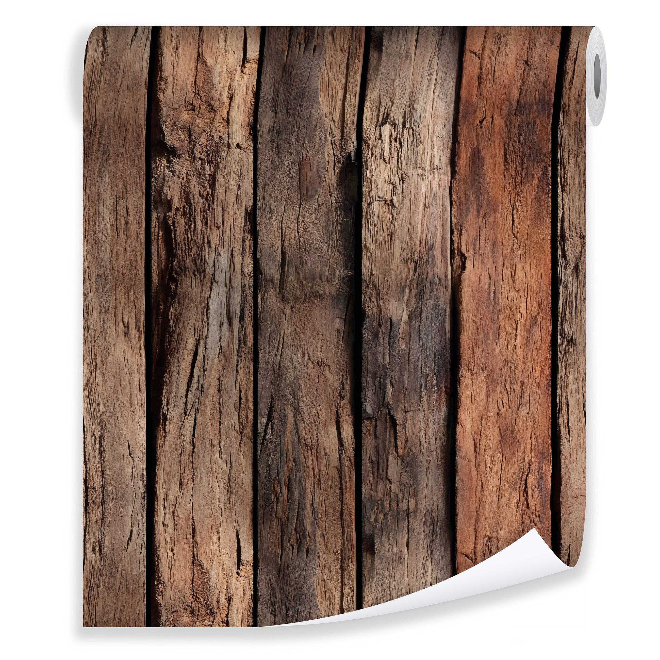 Wallarena Vliestapete Braun Holz Natur Wohnzimmer günstig online kaufen