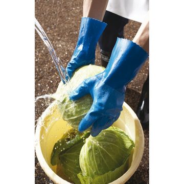 Showa Arbeitshandschuhe SHOWA TEMRES 281 Schutzhandschuh blau (Membran Beschichtung: PU) wasserdicht, schweißabsorbierend, latexfrei