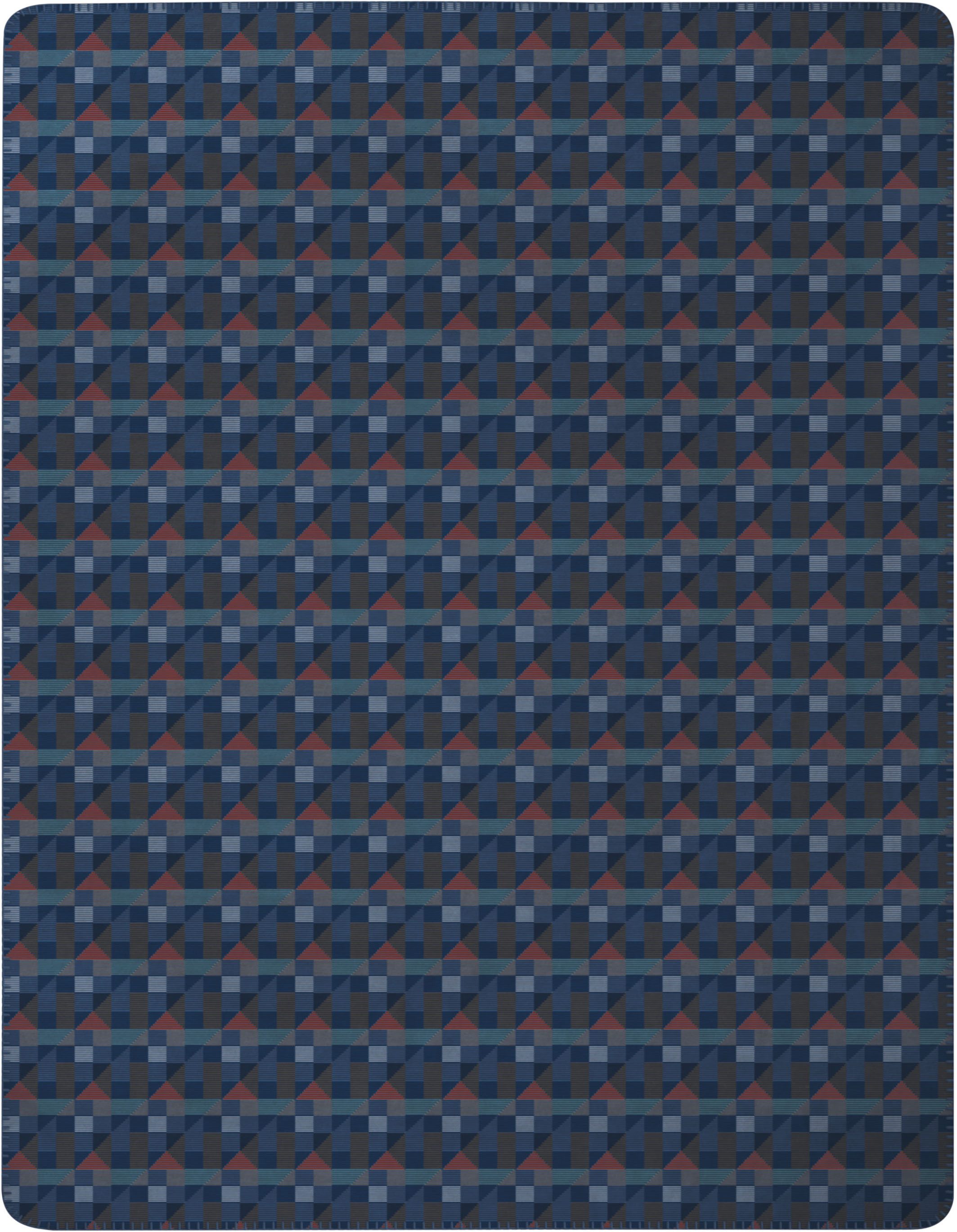 Wohndecke Biederlack Wohndecke PRISM BL 150x200 cm blau Decke Kuscheldecke, Biederlack