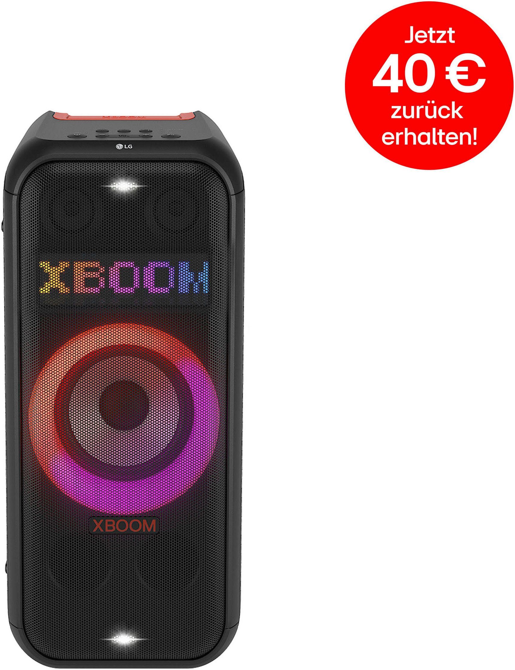 LG XBOOM XL7S 2.1 Lautsprecher (Bluetooth, 250 W), Kompatibel zur LG App;  Partybeleuchtung mit LED Panel; enthält Equalizer-Modi