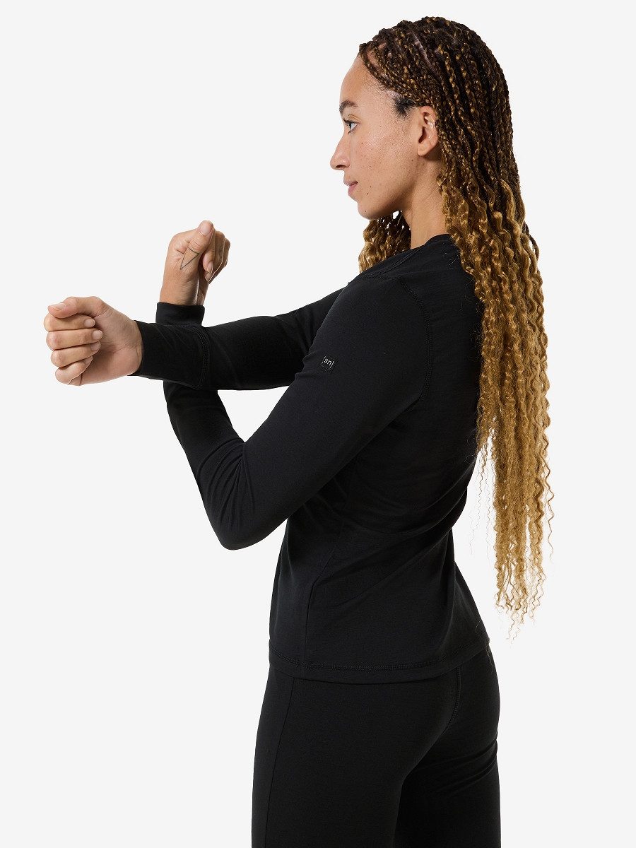 SUPER.NATURAL Funktionsshirt für Damen, Merino W LUX BASE LS bietet luxeriöse Optik und Komfort