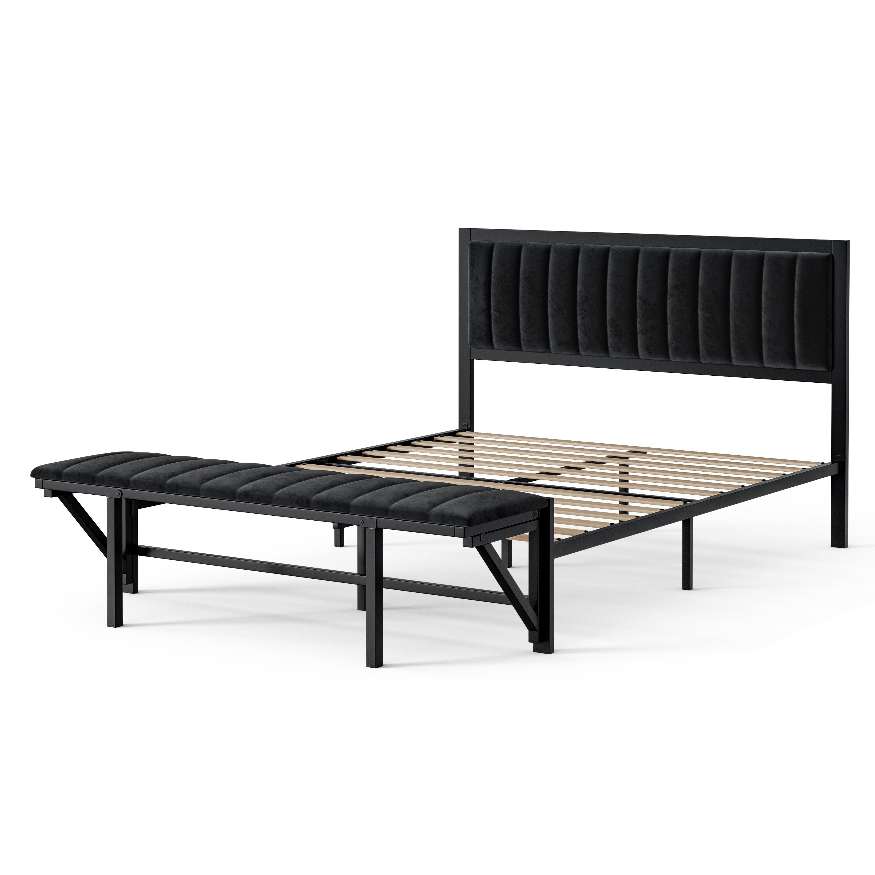 LVHOM Polsterbett Metallbett 140x200cm/160x200cm Bettgestell mit günstig online kaufen