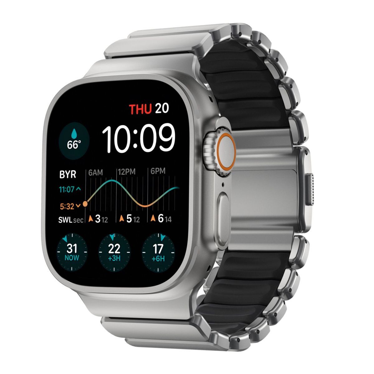 Nomad Smartwatch-Armband Stratos Band Titanium Natural 49mm