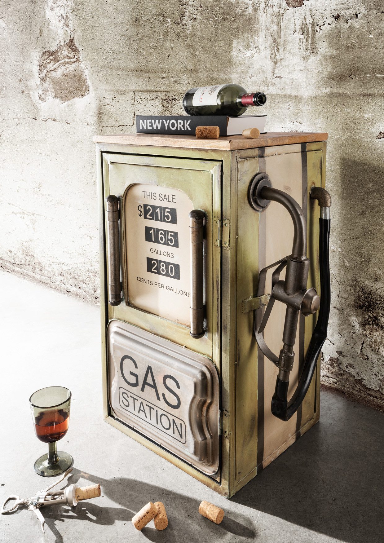More2Home Beistelltisch TANKSÄULE, Metall lime/weiss, BHT: günstig online kaufen