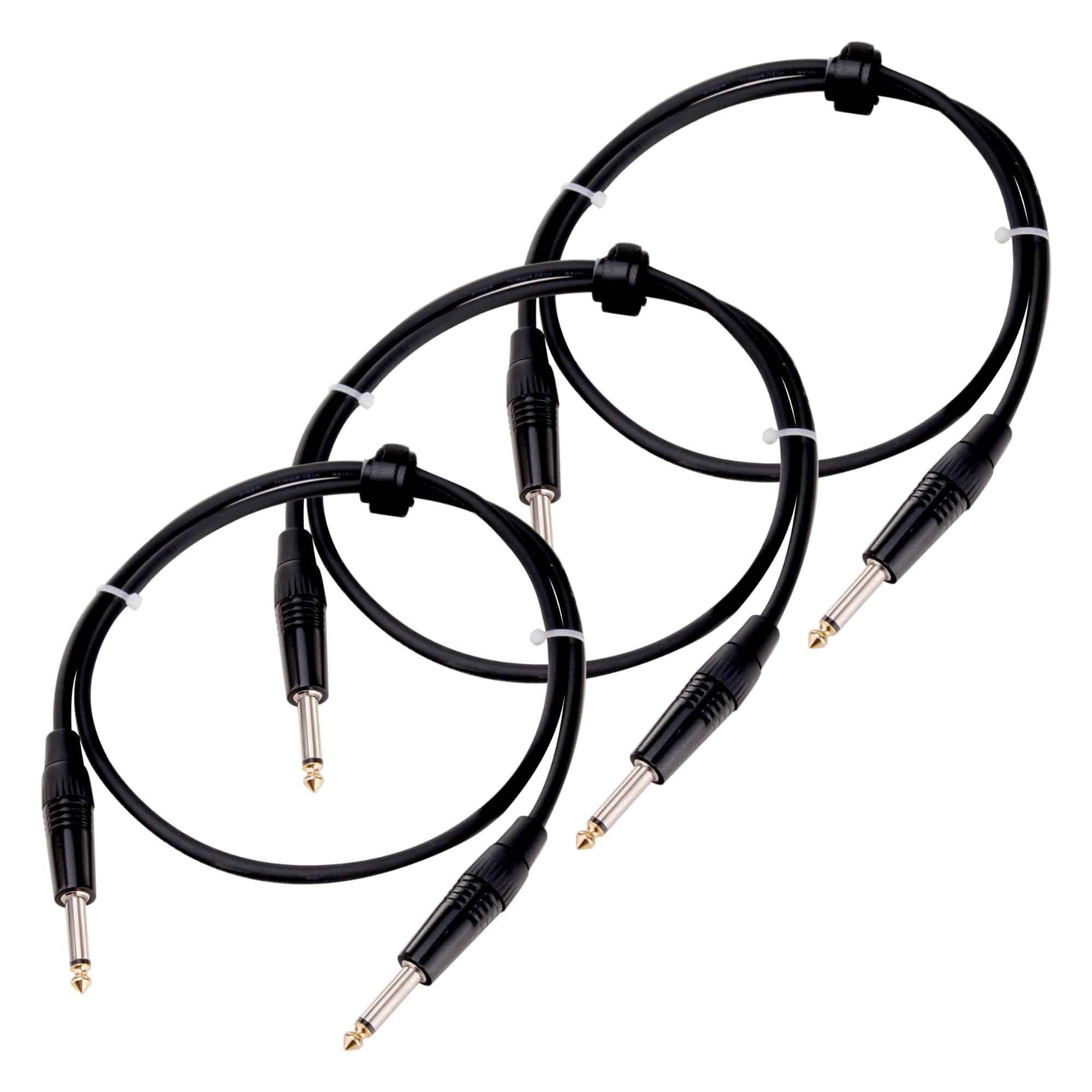 Gitarrenkabel 1m - Ideal als Verbindungskabel zwischen Effektgeräten Instrumentenkabel