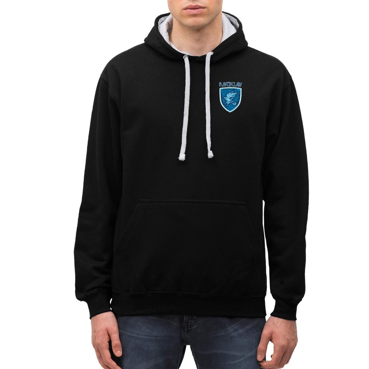 Hoodie Harry Potter Ravenclaw kleines Logo Unisex Kontrast Hoodie