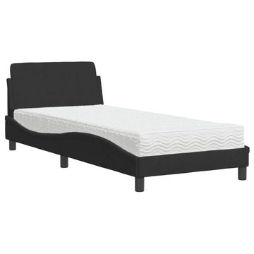 vidaXL Bett Bett mit Matratze Schwarz 80x200 cm Samt