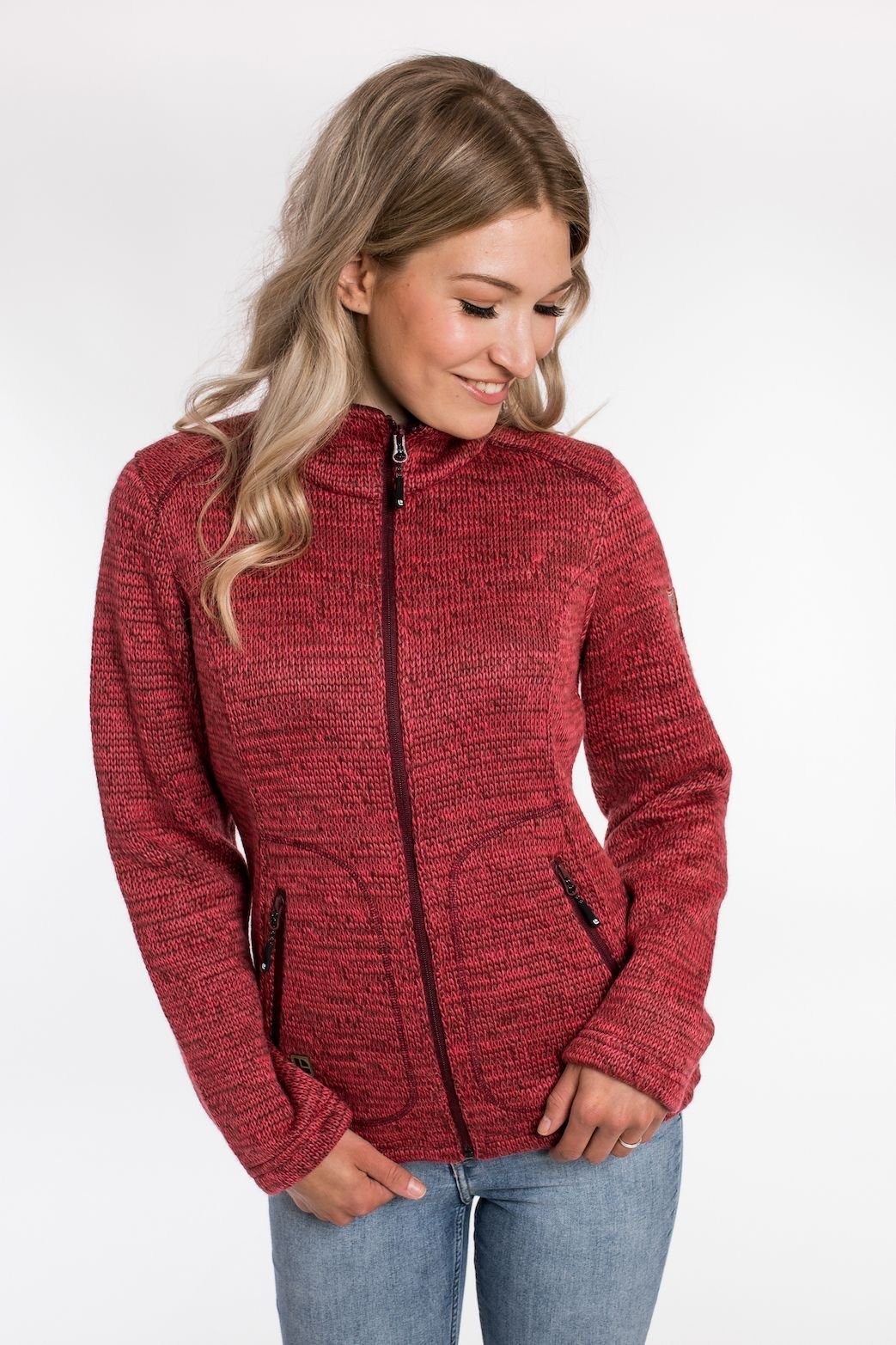 DEPROC Active Strickfleecejacke WILLMORE I CS WOMEN red