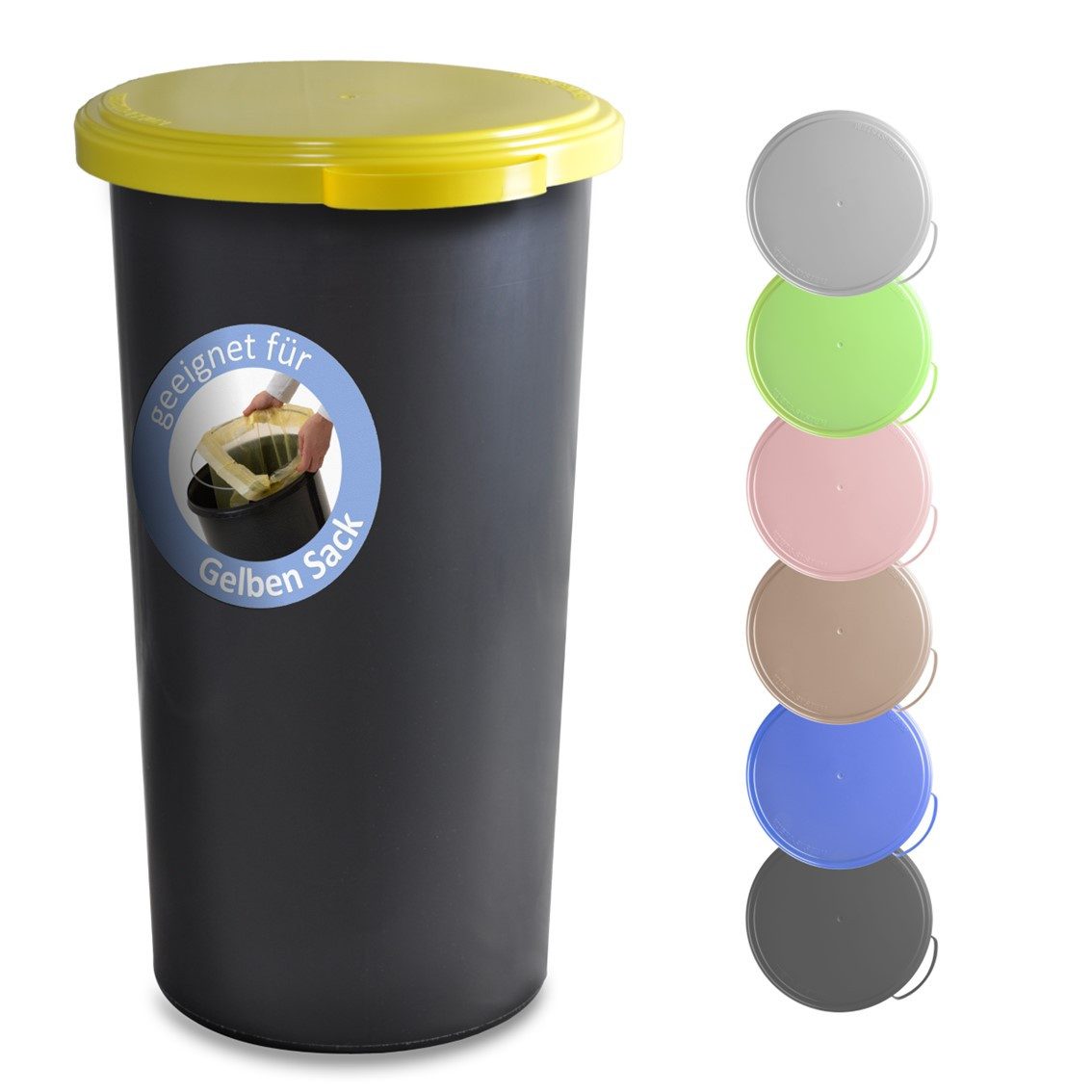KUEFA Müllsackständer VLC 60L Mülleimer Gelber Sack, inkl. Klemm-Ring, Geruchsdicht