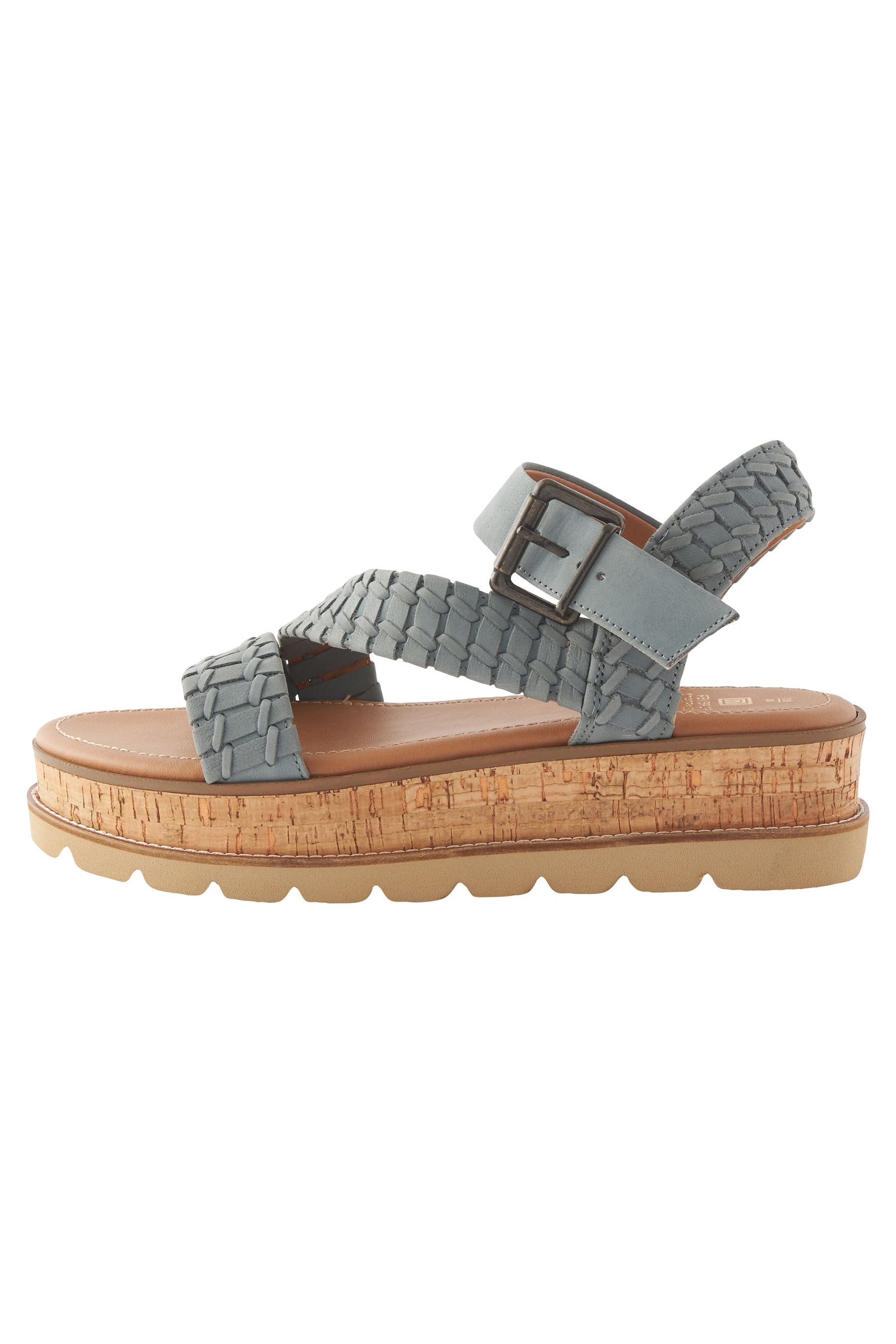 Next Forever Comfort® Ledersandalen, Kork-Flatformsohle Keilsandalette günstig online kaufen