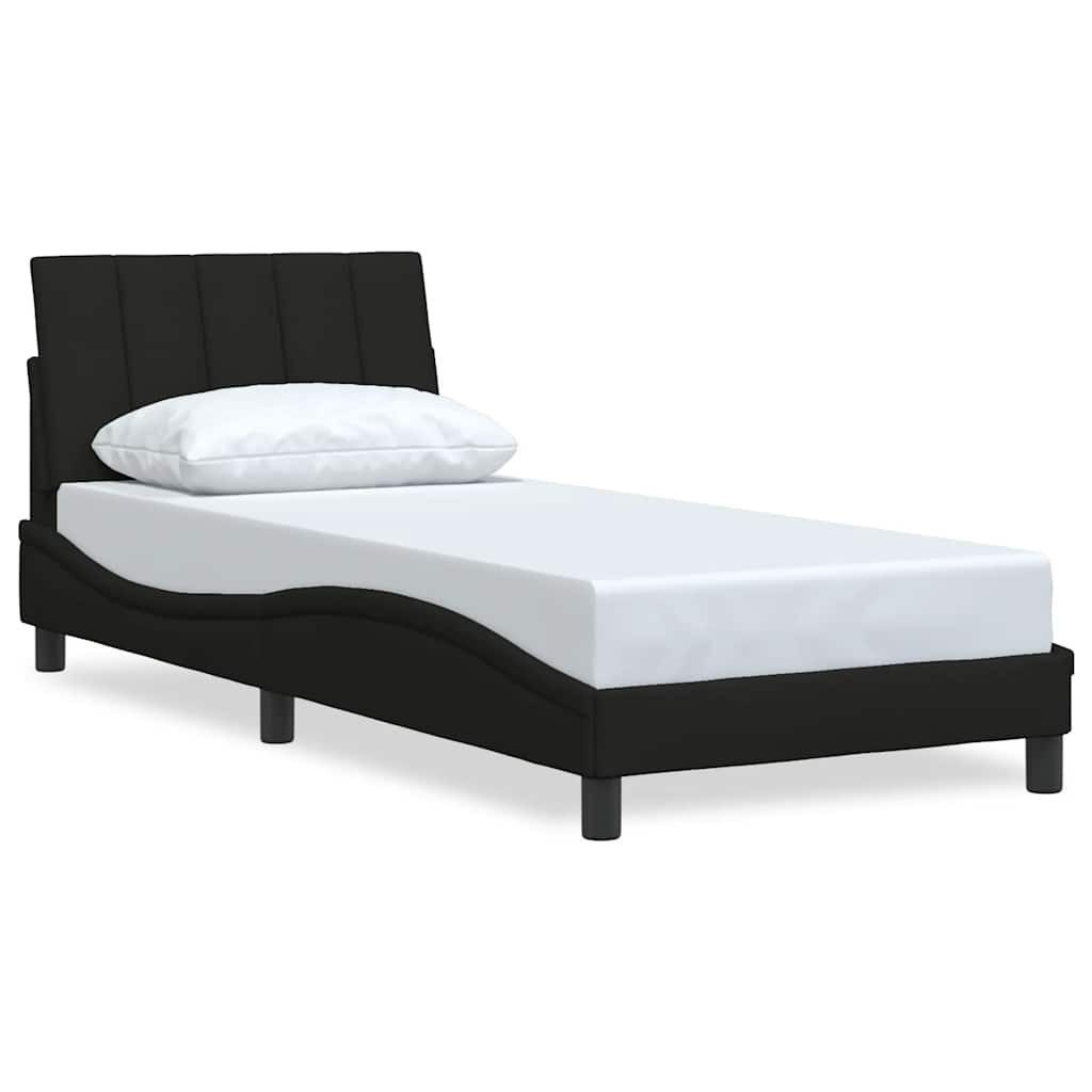 vidaXL Bett Bettgestell ohne Matratze "Hanko" Schwarz 80x200 cm Stoff günstig online kaufen