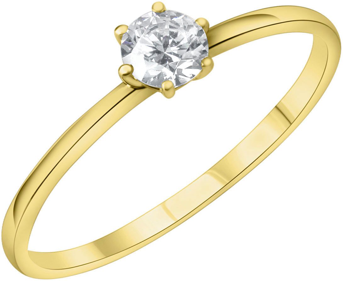Firetti Fingerring Schmuck Geschenk Gold 375 Fingerring Damenring Solitär, mit Zirkonia (synth)