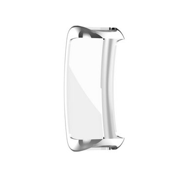 Wigento Smartwatch-Hülle Full Coverage Electroplating TPU Watch Case Silber für Fitbit Inspire3
