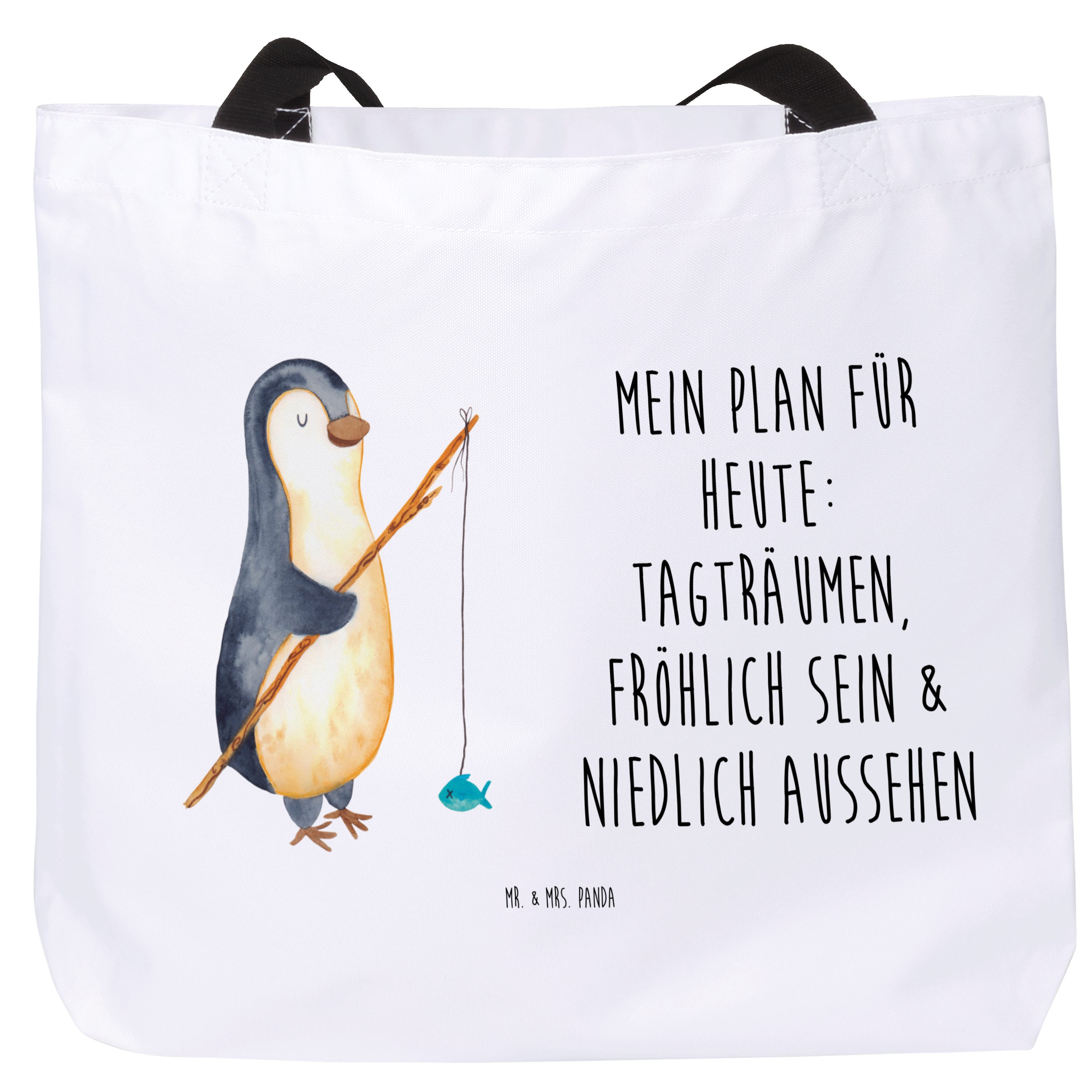 Shopper Pinguin Angler, Tote Bag, Weiß, Urlaub, Angeln, Bag, Angel, Tragetasc