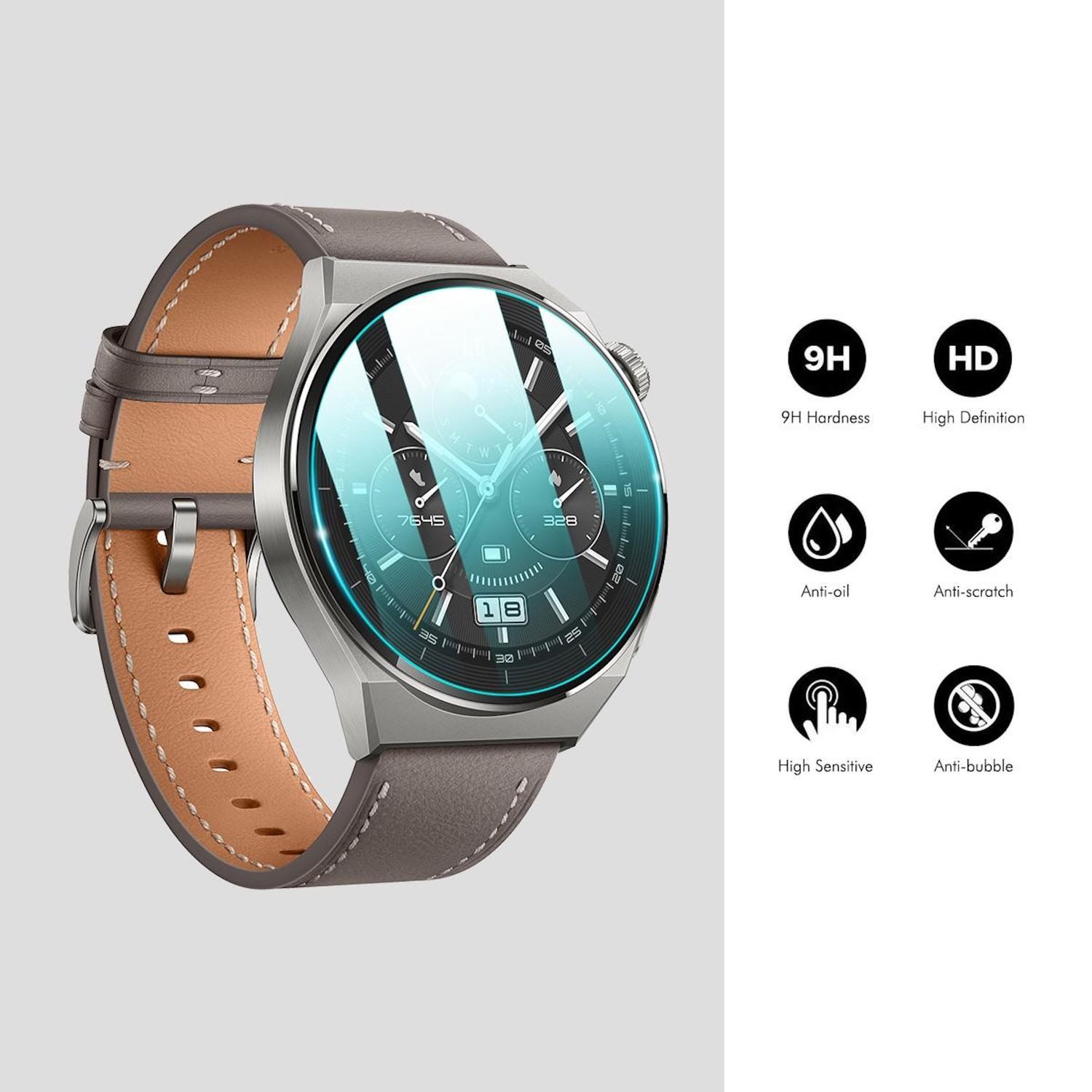 Wigento Displayschutzfolie Smartwatch für Samsung Galaxy Watch 9 / 8 44mm Plexiglas Display Clear für Samsung Galaxy Watch 9 / 8 44mm, HD Plexiglas Schutzfolie – Bild 2 von 5