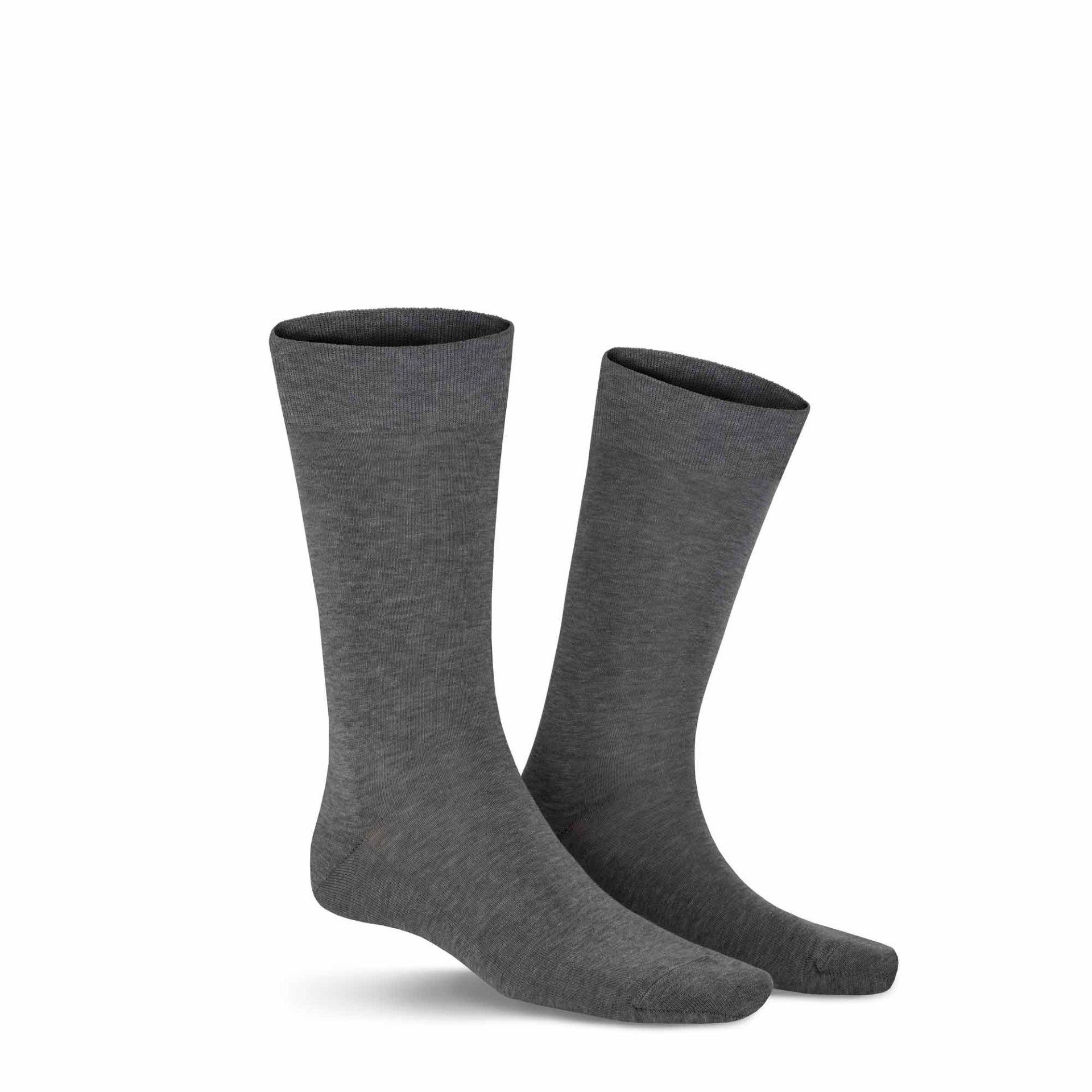 KUNERT Basicsocken CLARK (1-Paar) Feinste Herren Baumwoll-Socken für eine perfekte Passform Silver-mel. 8110