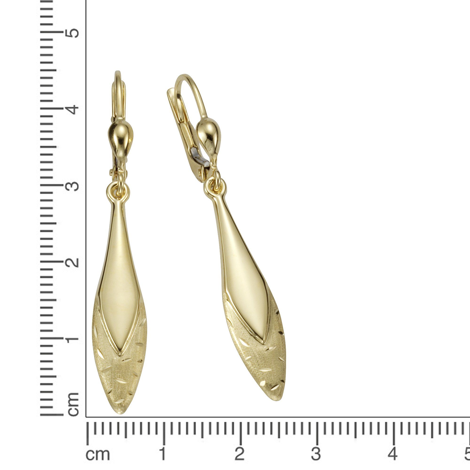 Fascination by Ellen K. Paar Ohrhänger 375 Gold glanz matt diamantiert günstig online kaufen